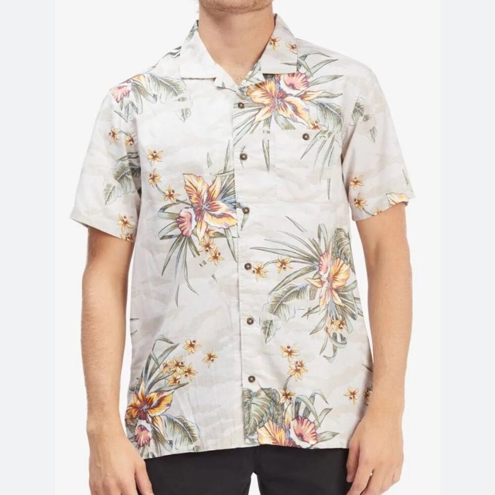 Billabong Sundays Vacation Short Sleeve Vacation Hawaiian Shirt medium